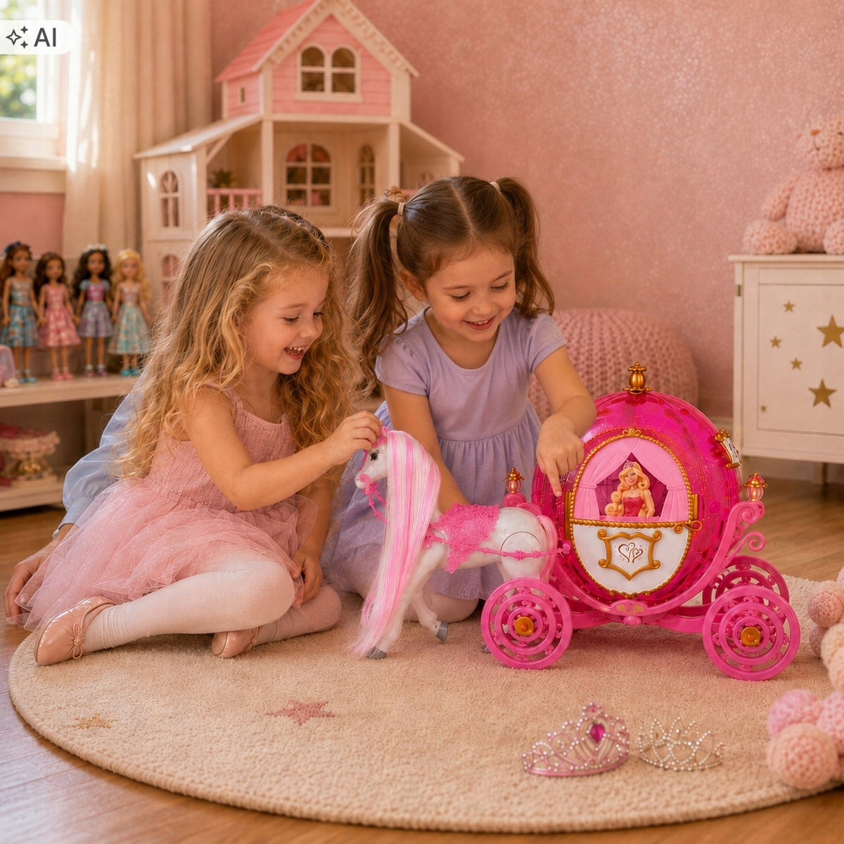 Large Interactive Horse with Carriage Princess toy for girls 3 4 5 Packaging status original