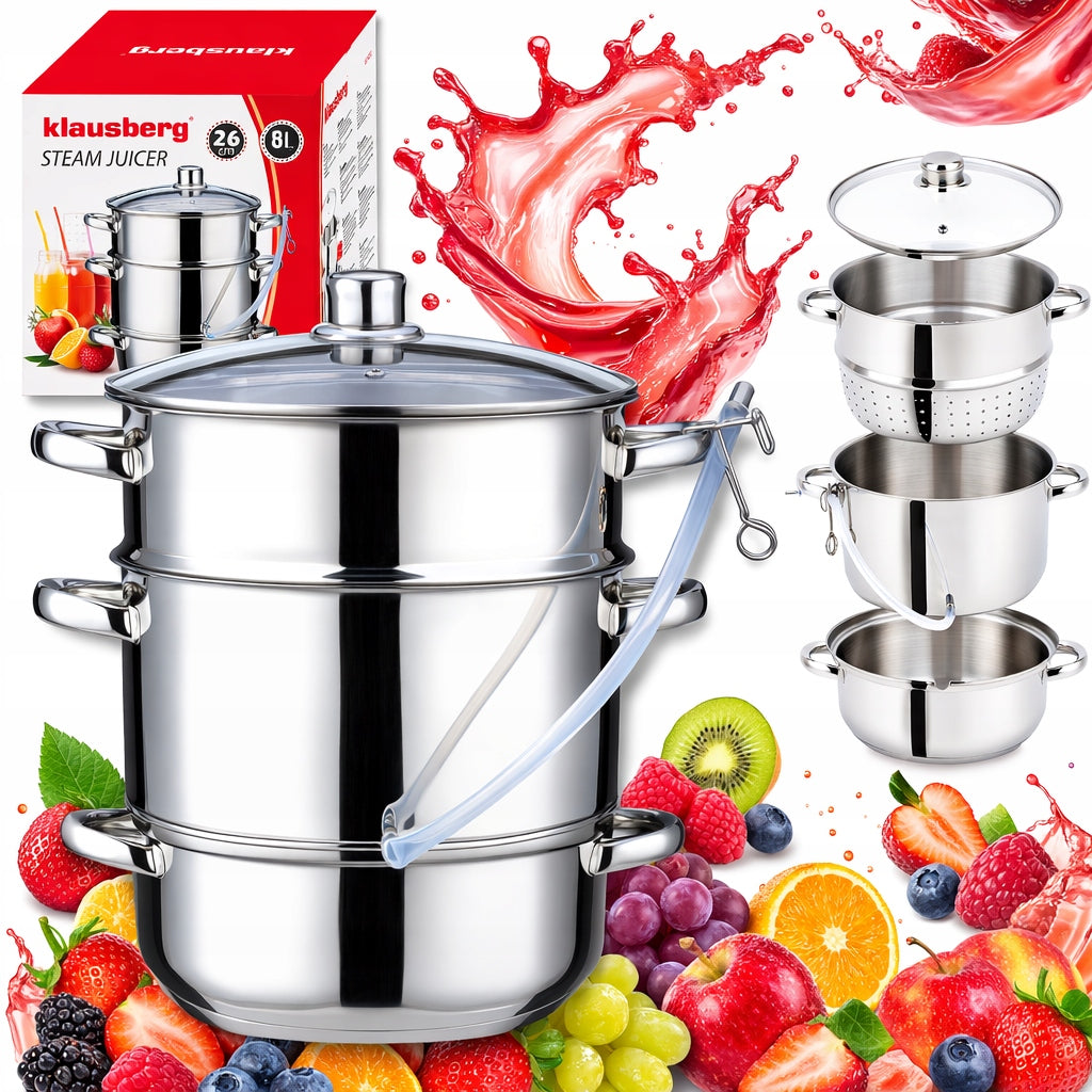 Large Juicer 8 Lit Klausberg Steam Juice Pot Induction Gas 26cm