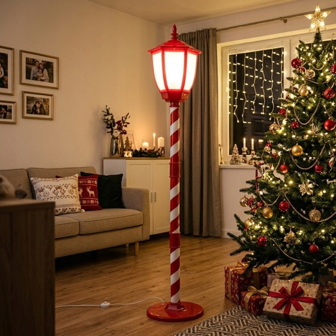 Large LED Christmas Lantern 150cm Red and White Decoration Manufacturer code 5905629923868