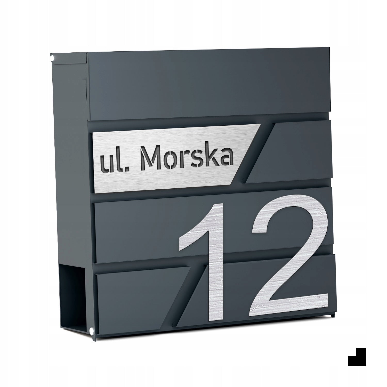Large Letterbox With House Number Anthracite Carved House Number Brand Printima