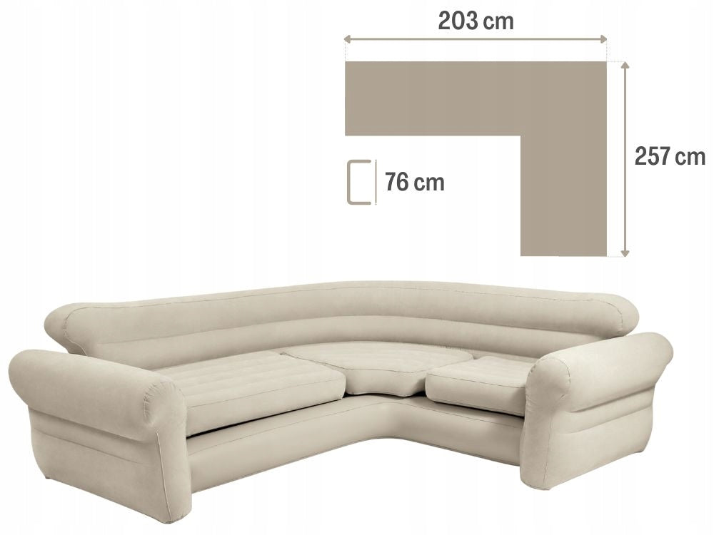Large Mattress Inflatable Velour Sofa Bed 257x203x76 Intex 68575 New 2026 Packaging status original