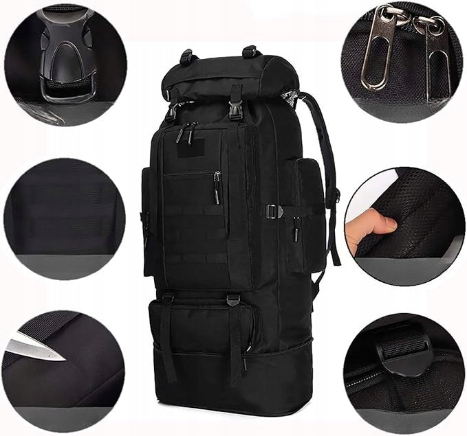 Large Military Tactical Hiking Mountain Backpack with Detacheable Backpack Manufacturer code Backpack 100L