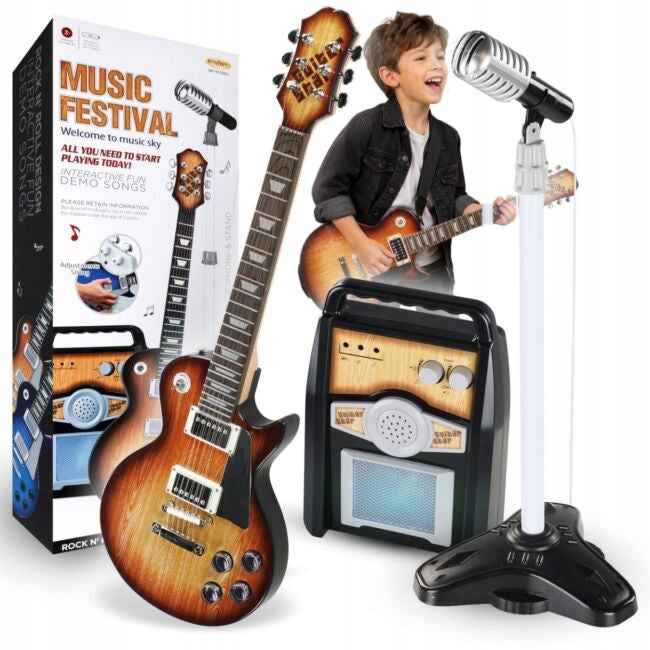 Large Musical Set Electric Guitar Amplifier Stove Stand + Microphone