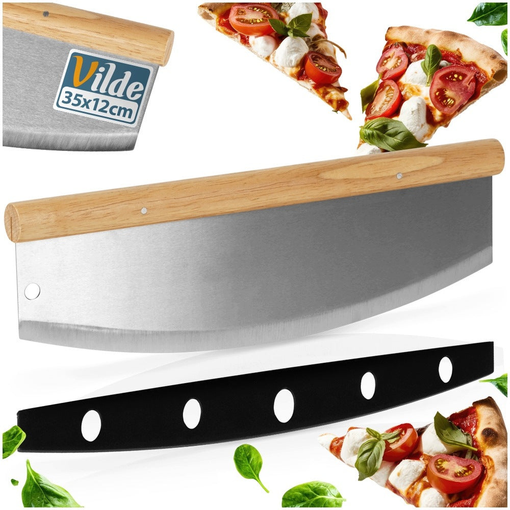Large PIZZA KNIFE Steel Cleaver Crib for Cutting Chop Vegetable Herbs