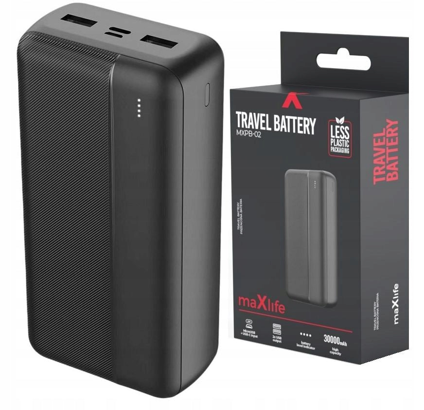 Large PowerBank Capacity 30000mAh ! 2x USB 12W Dual Fast Power Bank