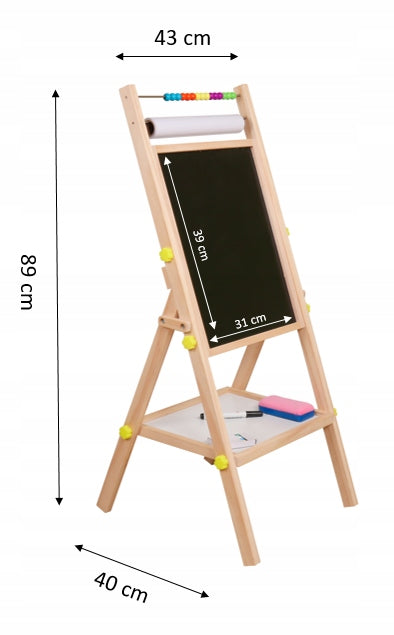 Large Rotating 5in1 Magnetic Dry Erase Wooden Chalkboard Packaging status original