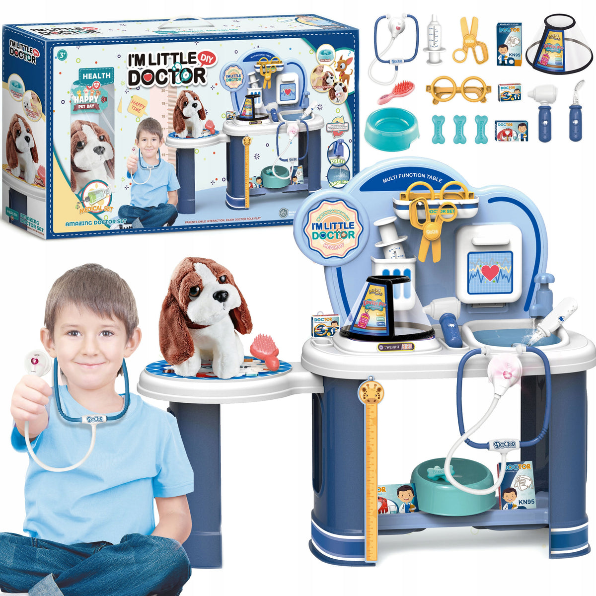 Large Set of Small Veterinarian with Dog for Children Faucet Water Circulation Matadi