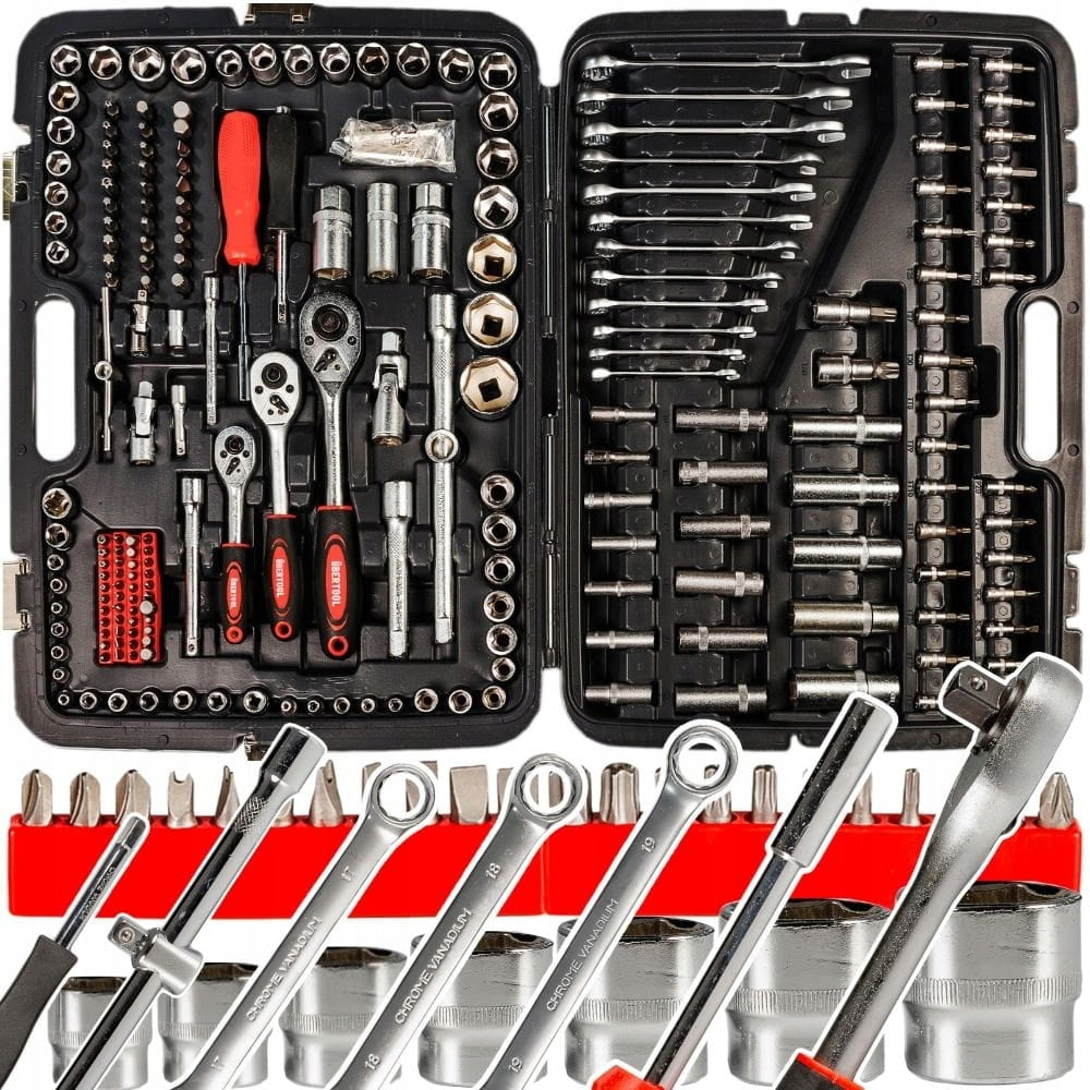 Large Set of Socket Wrench Tools 216 el. 1/2", 3/8", 1/4" BMC