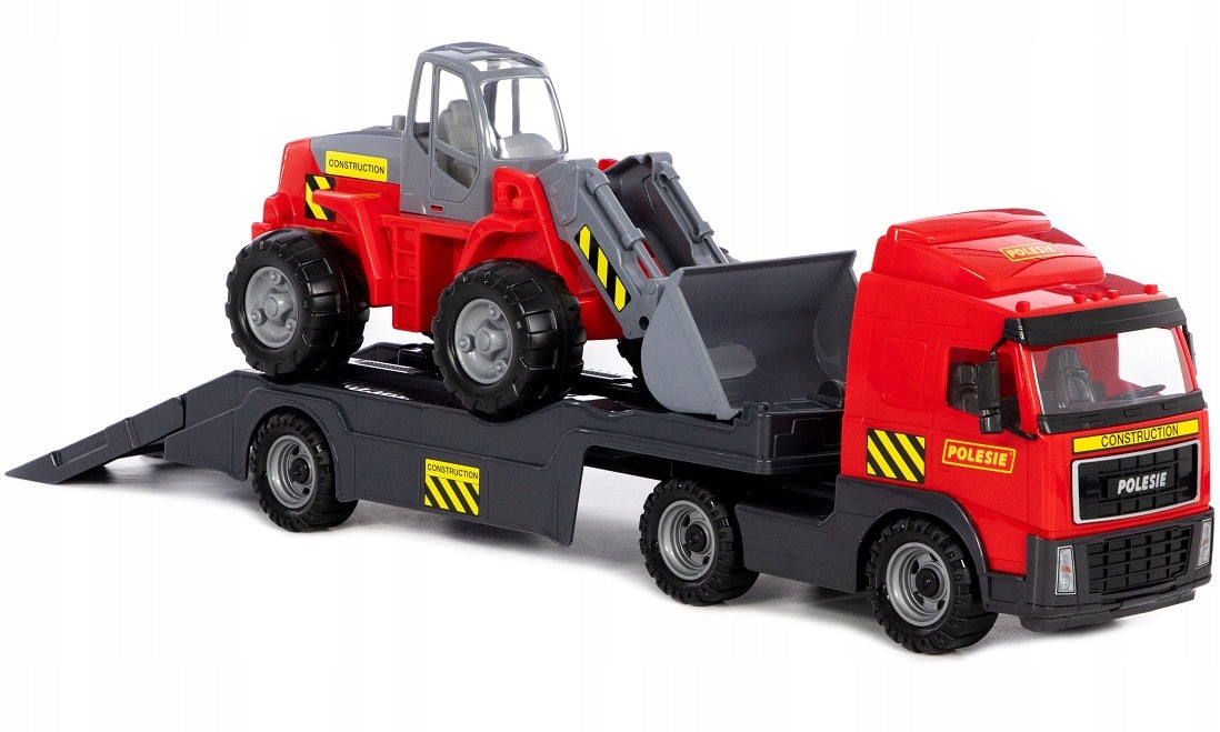 Large Solid Truck Kit with Semitrailer Tir Tow Truck + Functional Loader Brand Polesie