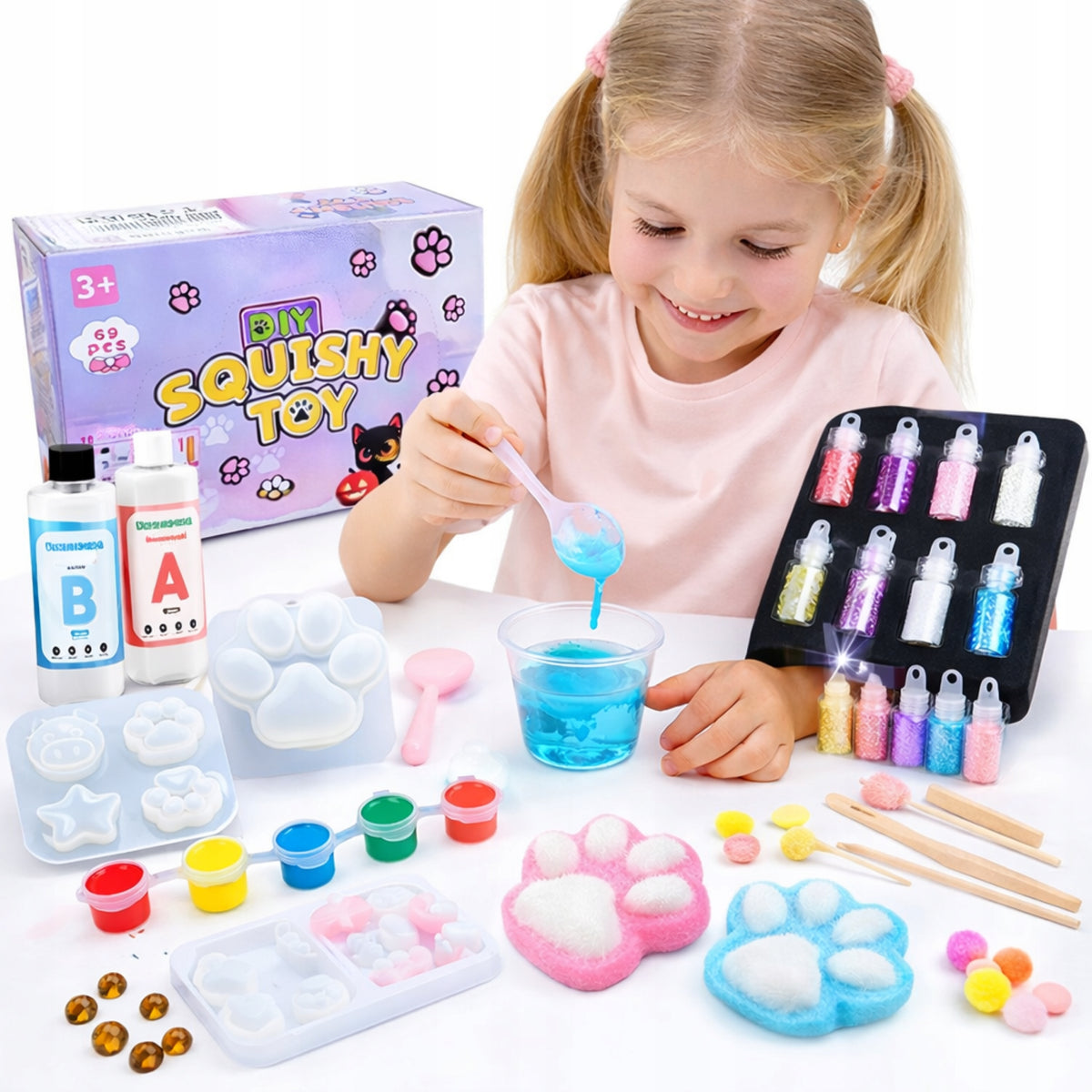 Large Squishy Making Kit DIY Paws Creative Plastic 2 SETS Manufacturer code Duży Zestaw Do Robienia Squishy DIY