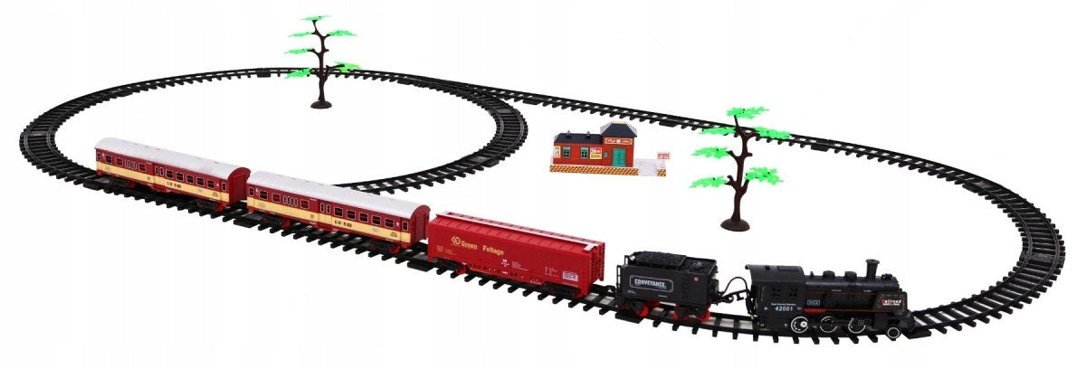 Large Train Set With Sounds and Smoke 2 Battery Operated Loops