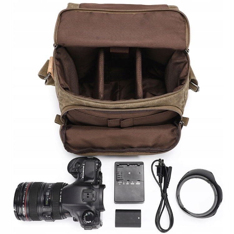 Large Travel Photo Bag Tourist Camera Lens Khaki Color green