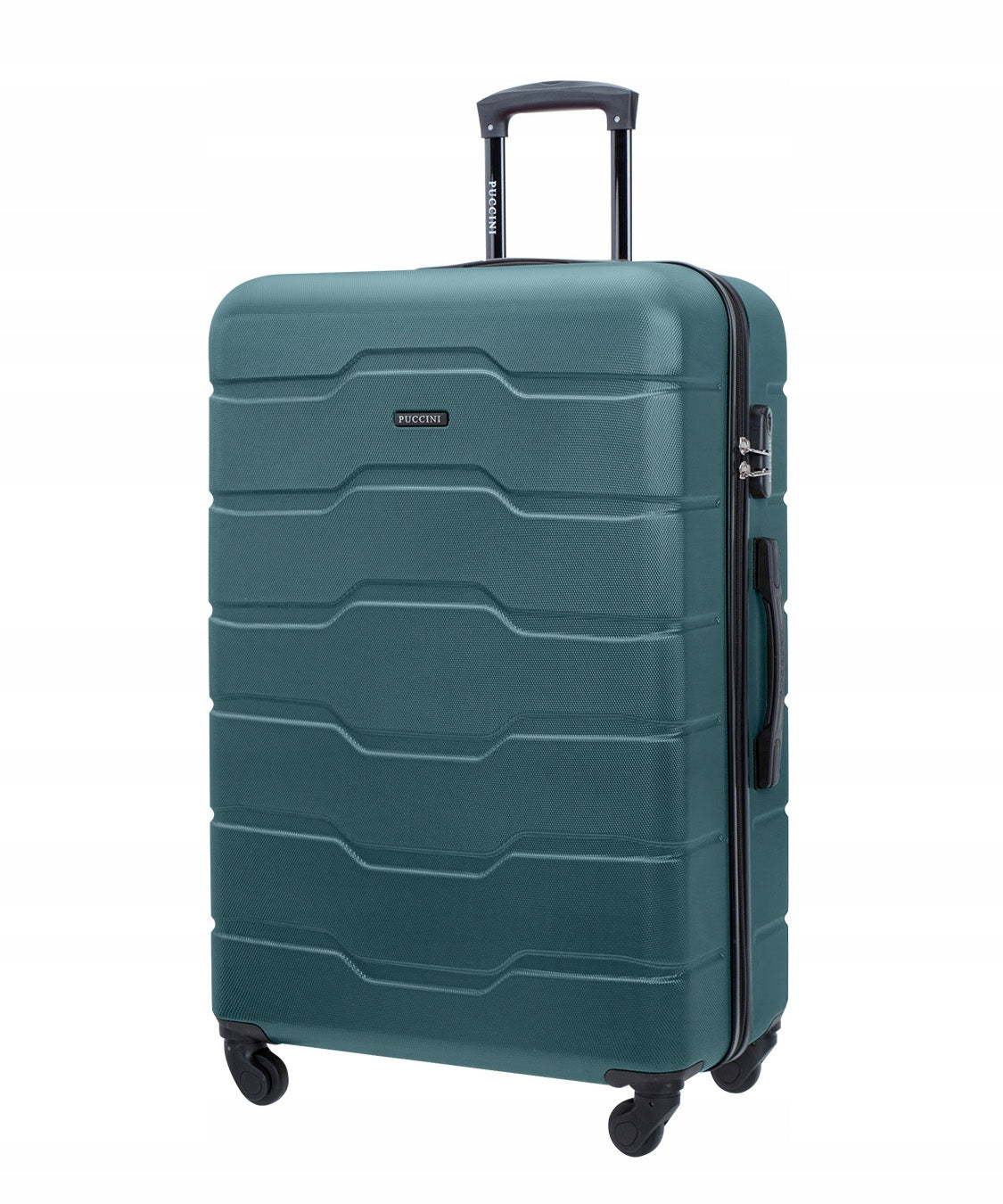Large Travel Suitcase Hard On Wheels PUCCINI Green ABS024A-5