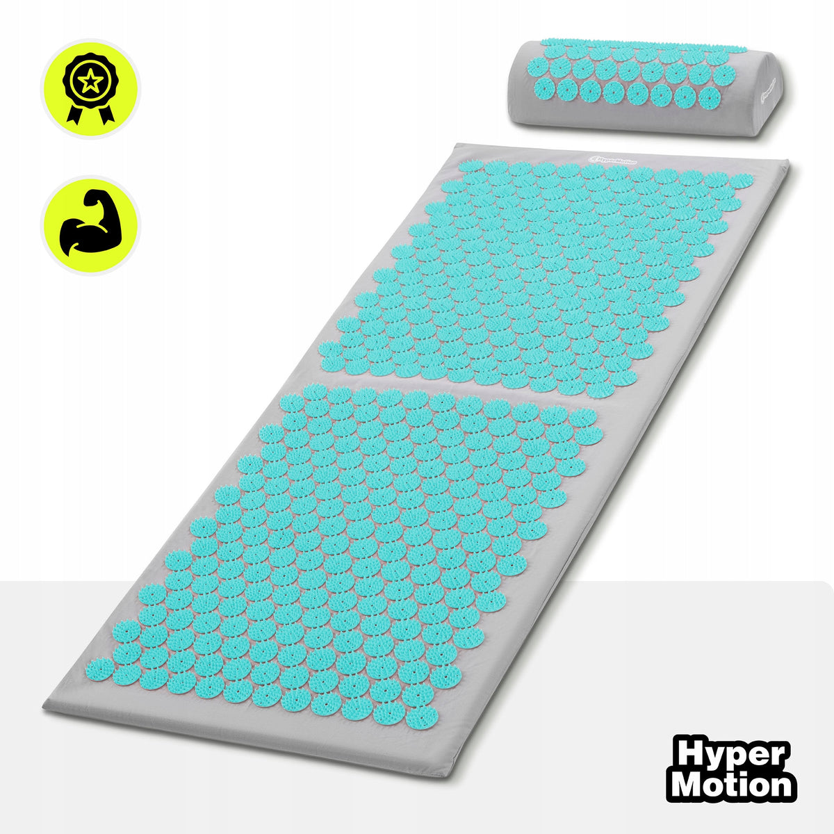 Large acupressure mat with pillow and cover 130cm HyperMotion Grey Mint Packaging status original