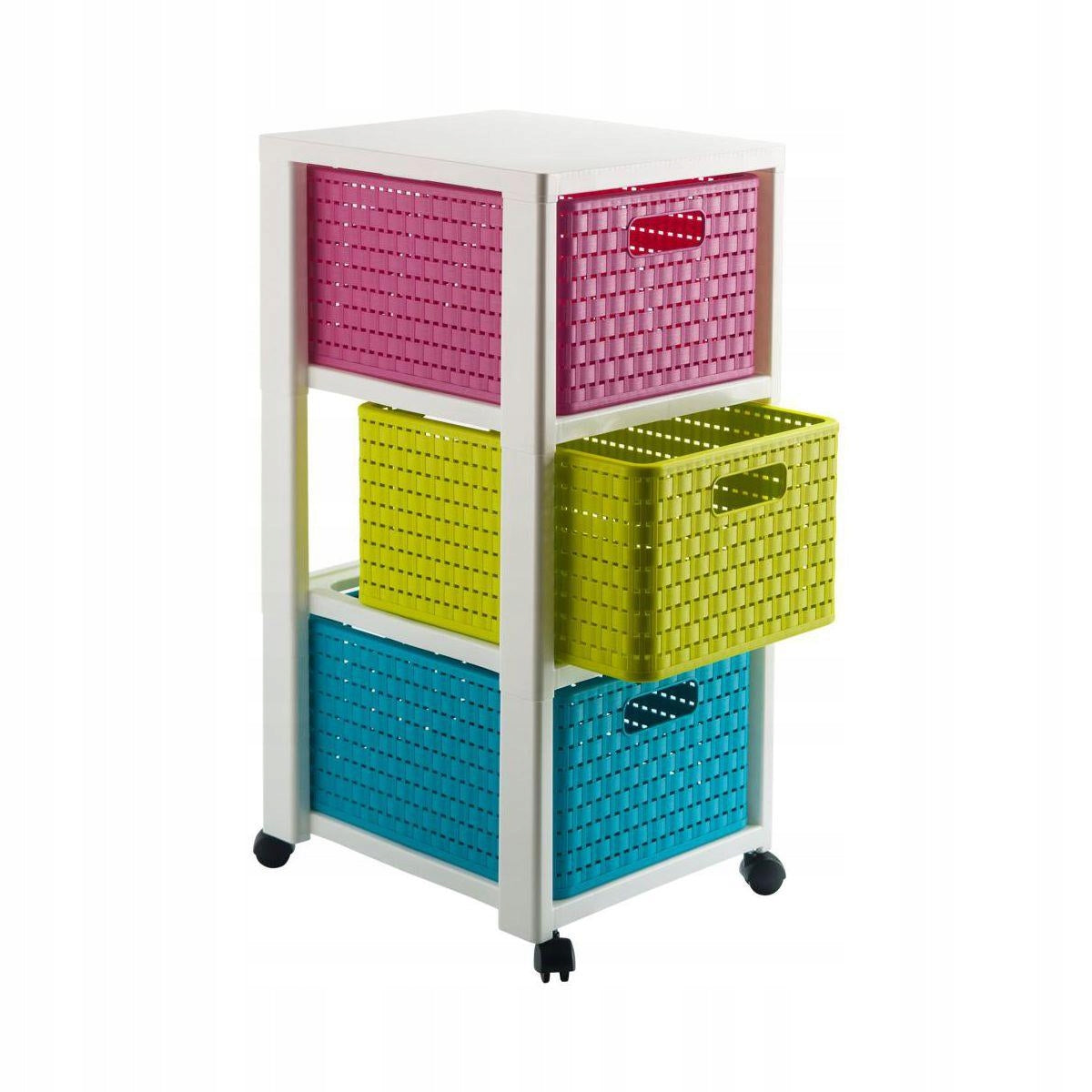 Large bookcase with 3 drawers Rotho COUNTRY MIX Material other