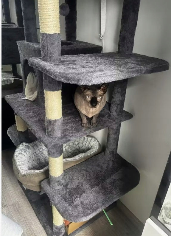 Large cat scratcher 170 cm stable high dark grey Packaging status original