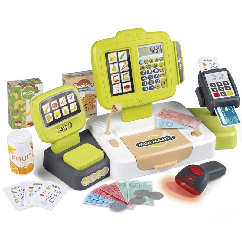Large electronic cash register with Smoby scanner