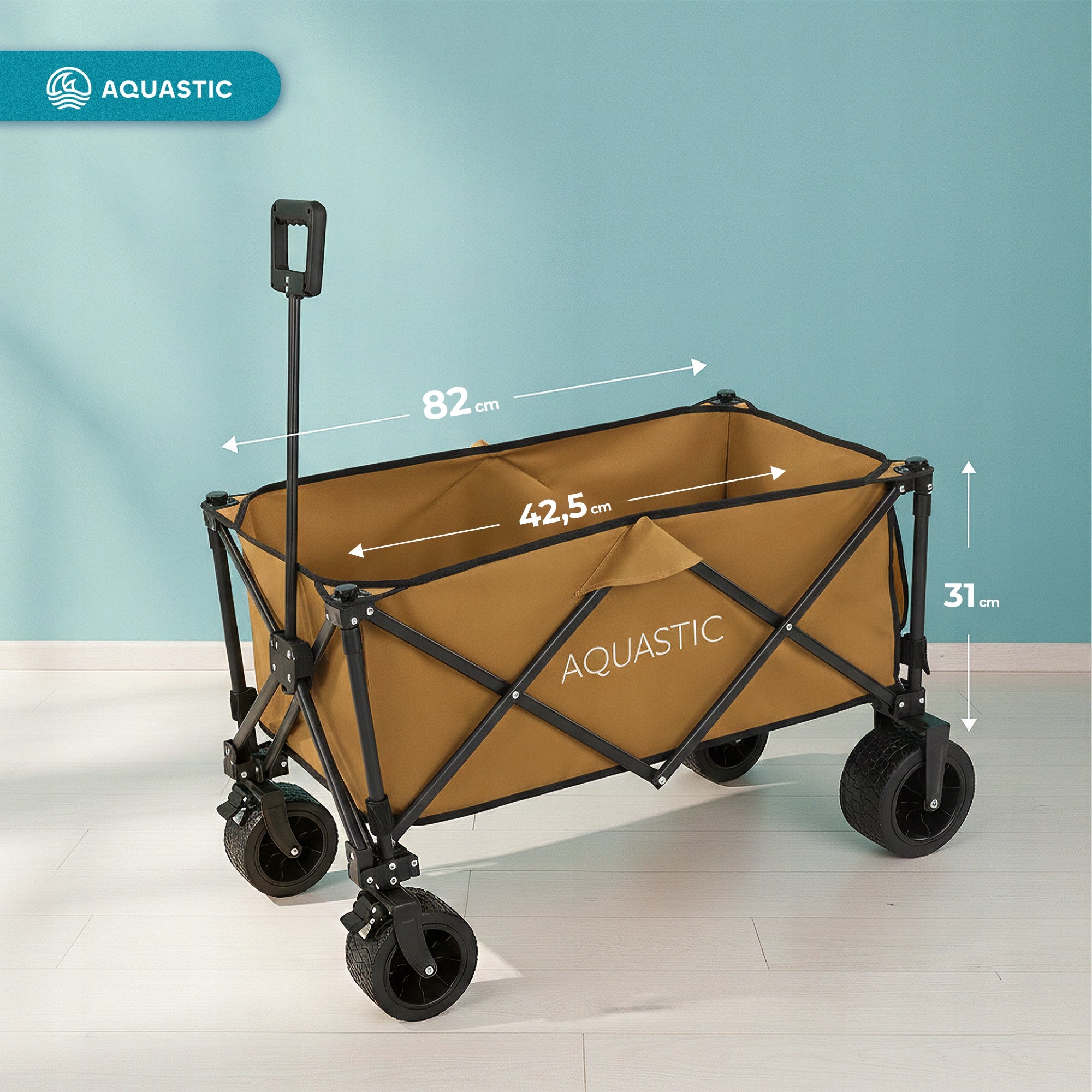 Large folding beach cart AQUASTIC Caro for beach garden camping plot Brand Aquastic