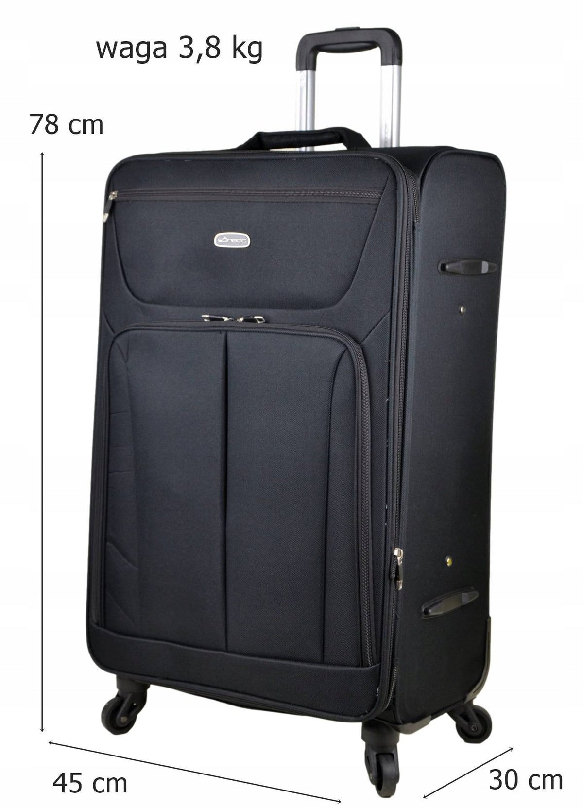 Large material suitcase on wheels TravelMaster 78 - 100 liters Manufacturer code PY001