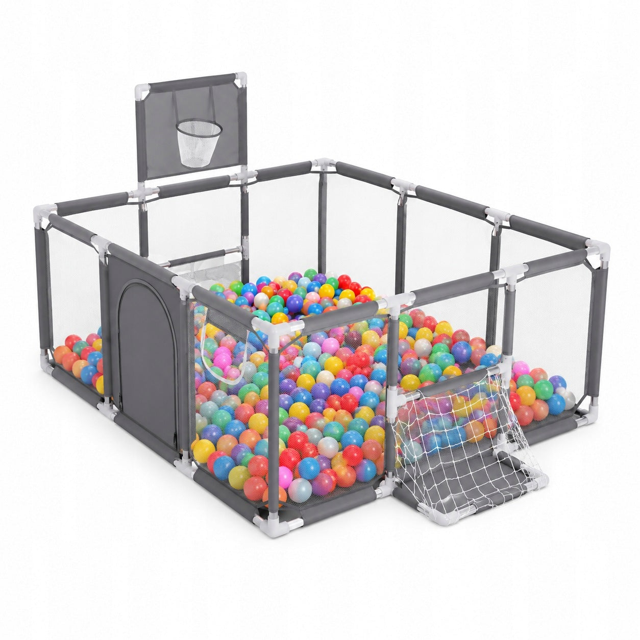 Large playpen for children 130x185 cm square toys dry pool basket 30 balls XXL