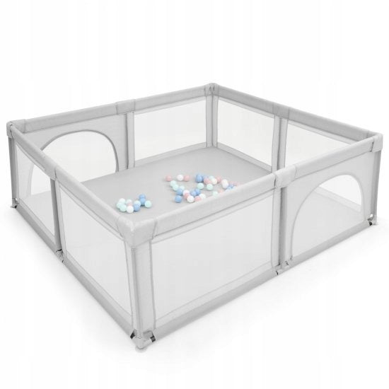 Large playpen for children with mesh entrances + balls Packaging status original