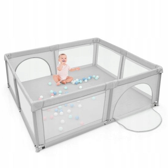 Large playpen for children with mesh entrances + balls