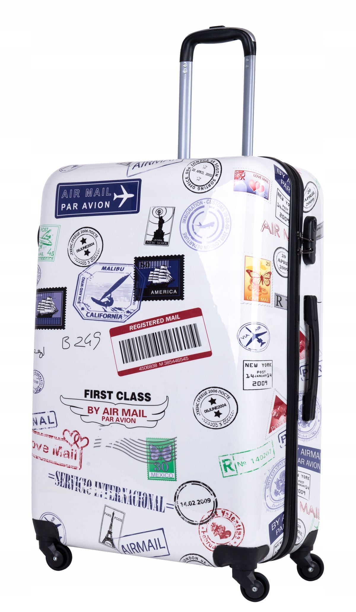 Large suitcase Bagia polycarbonate BL02 100 l hard multicolored on 4 wheels