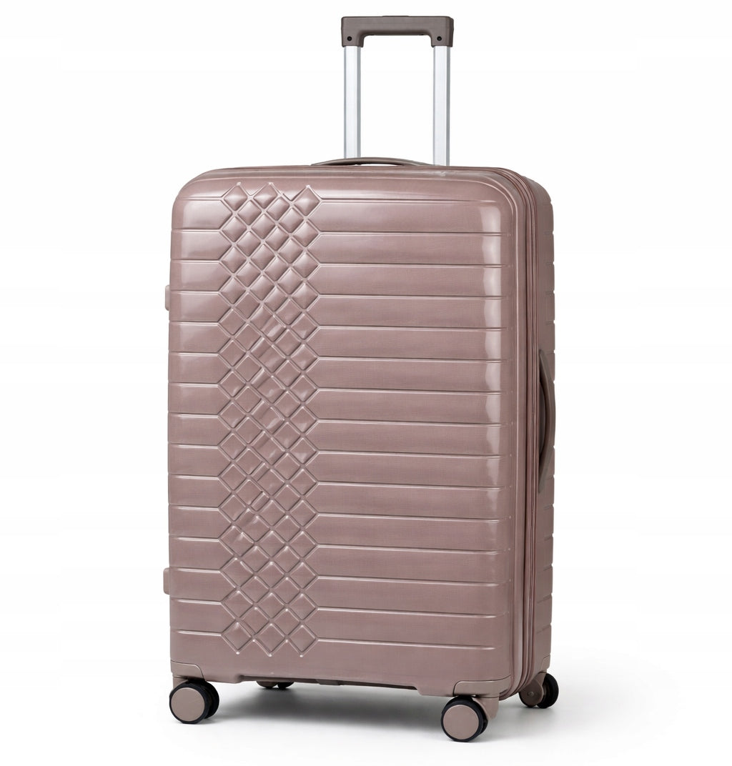 Large suitcase L travel, Polypropylene, TSA luggage, rubber wheels 97L COFFEE Width (longer edge) 47 cm