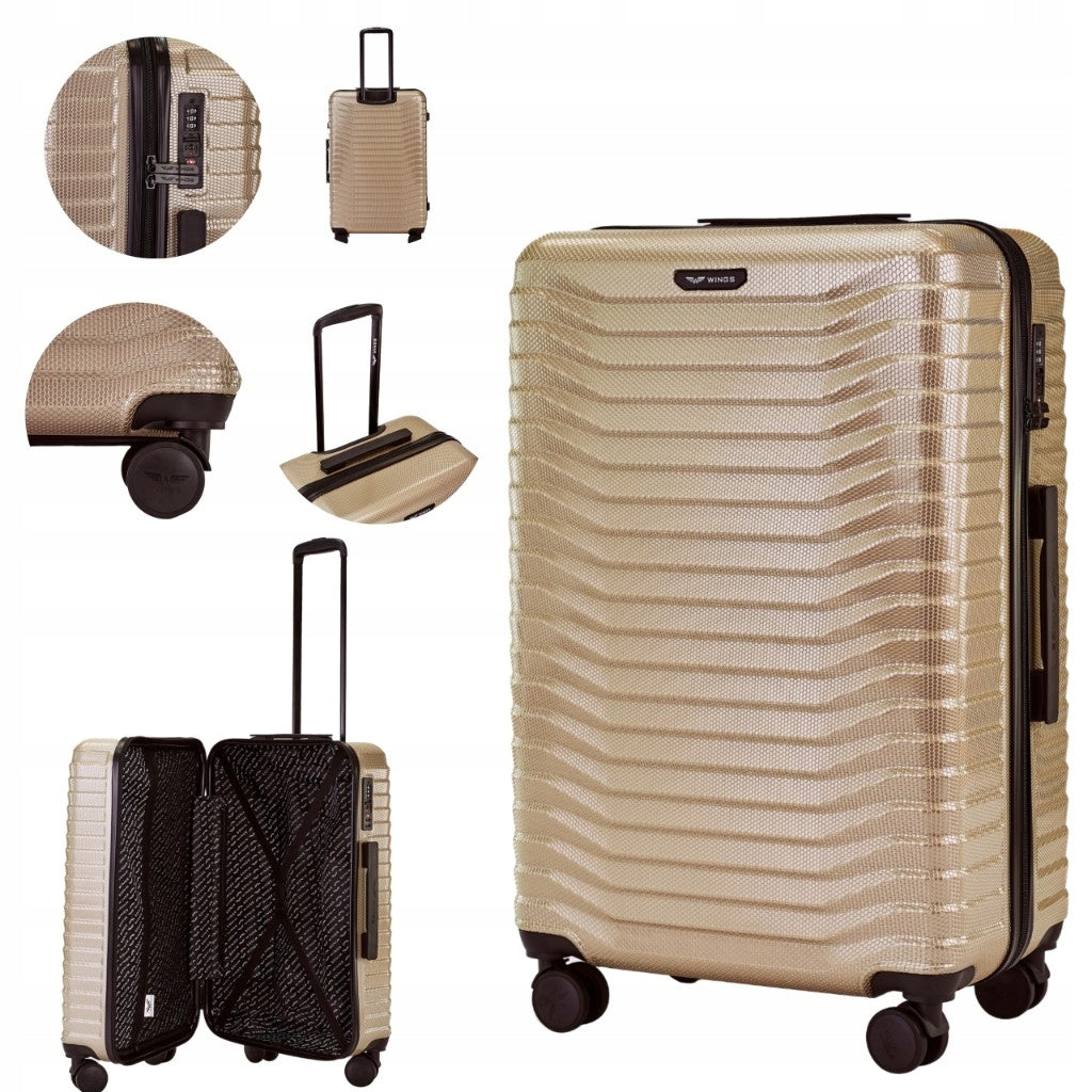 Large suitcase WINGS 28" polycarbon TSA 97L checked baggage durable wheels
