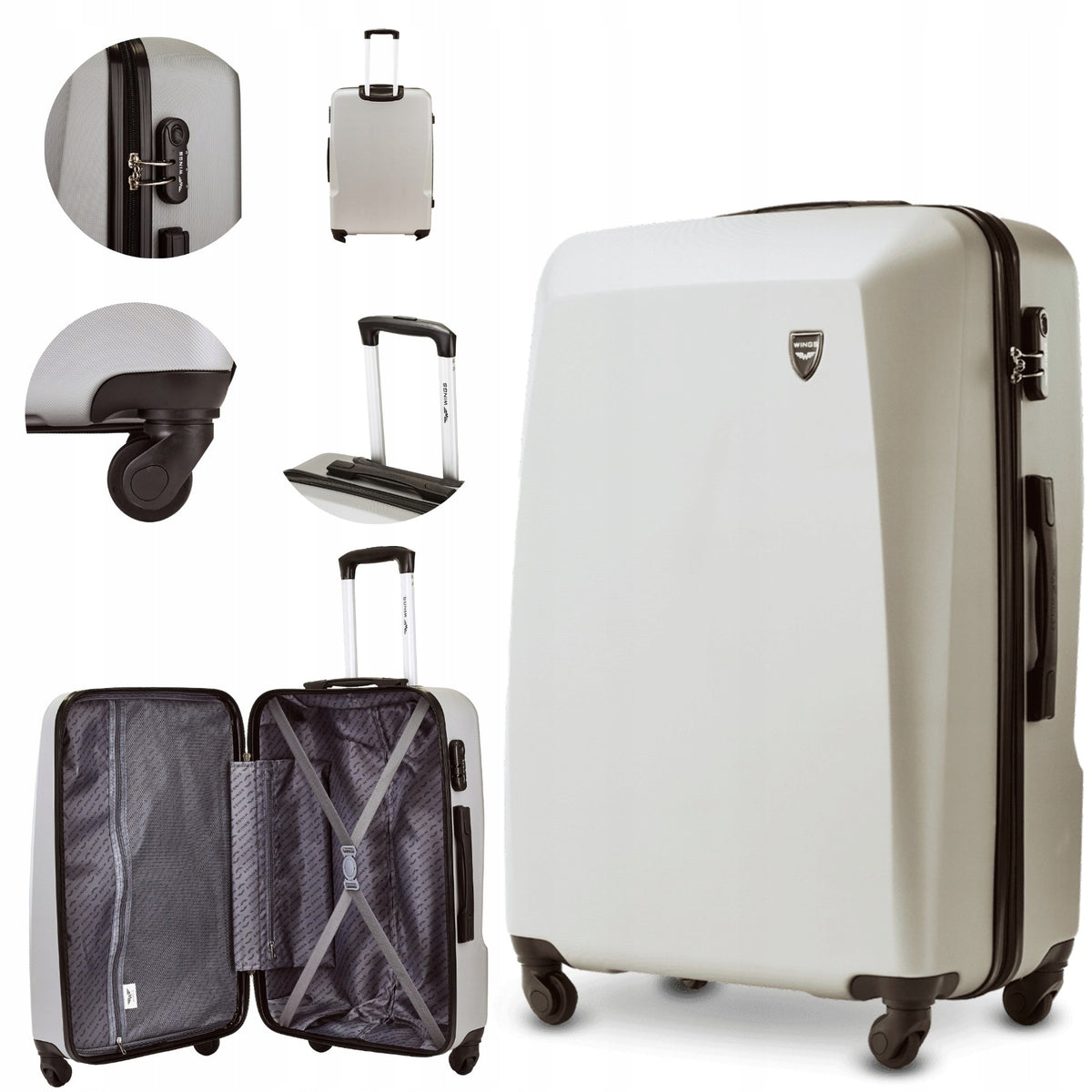 Large suitcase WINGS ABS+ checked baggage 97L light travel roomy