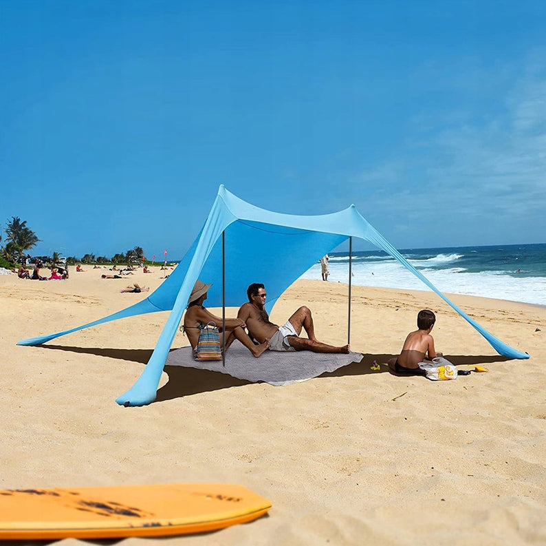 Large tent tarp beach canopy sun screen 2x2m set blackout Color blue