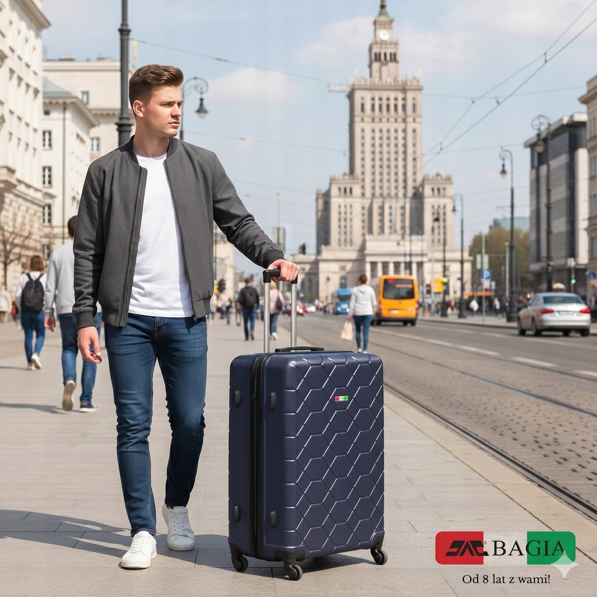 Large travel case Bagia Amsterdam 90l hard ABS 4 wheels L colors Packaging status original