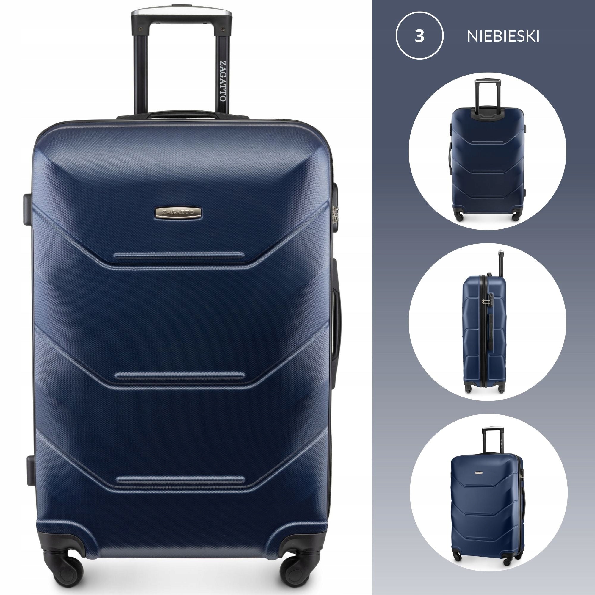 Large travel suitcase with wheels RYANAIR WIZZAIR 90L XXL 7 COLORS ZAGATTO Brand Zagatto