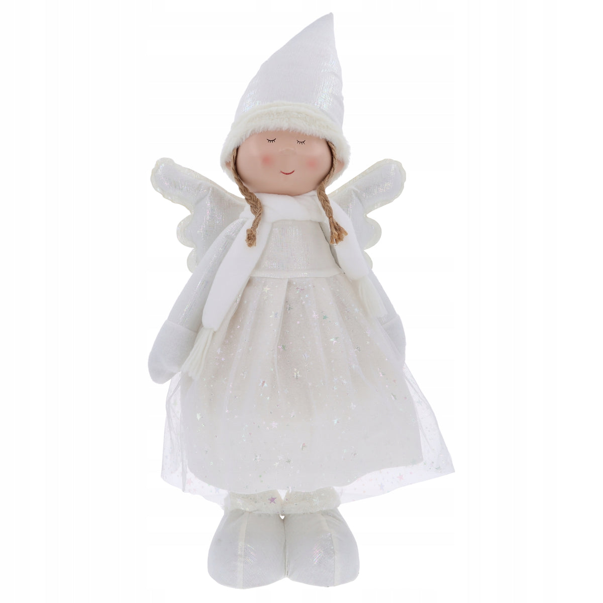 Large white angel gnome elf Christmas gift under the Christmas tree 70-130cm Manufacturer code ROS064