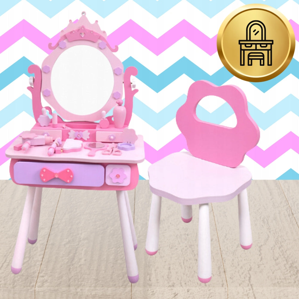 Large wooden dressing table with children's chair accessories for girls EAN (GTIN) 5904158316974