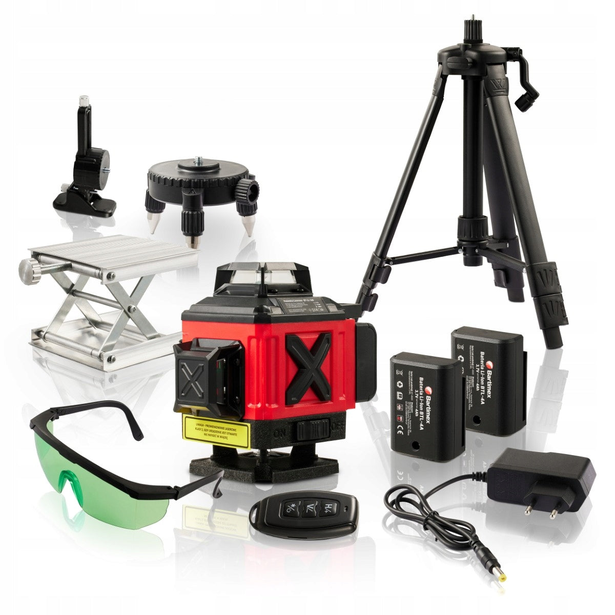 Laser Level 16 Lines 4D Cross Laser 360 Green Tripod Set Power supply rechargeable battery