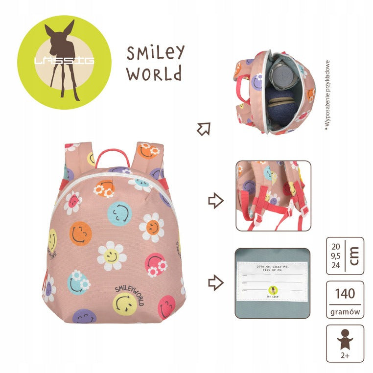 Lassig Backpack for Kindergarten for Children's Tours Mini SmileyWorld Pink Manufacturer code 12030617156