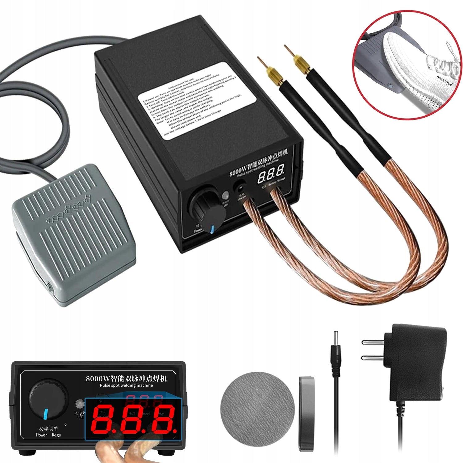 Latest 8000W SPOT WELDING MACHINE HIGH POWER PROFESSIONAL CELL PEDAL