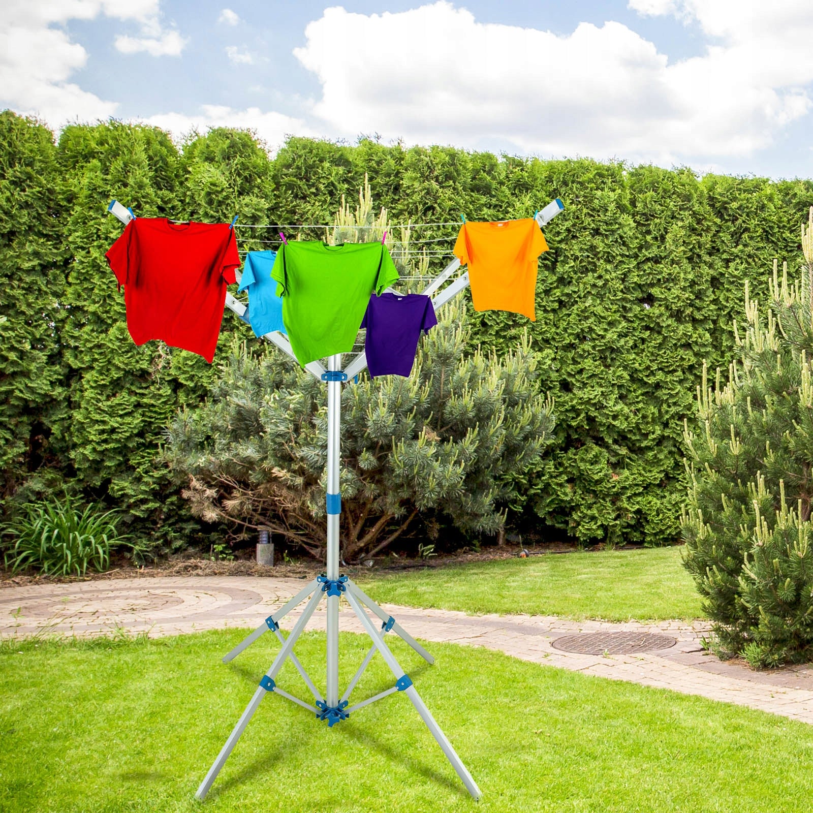 Laundry dryer standing, rotating, garden, foldable, external Kind Stationary