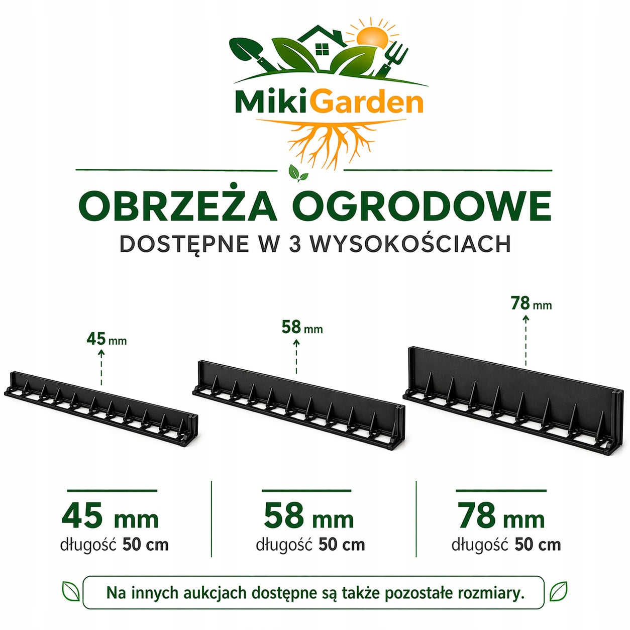 Lawn Garden Edging 10m 58mm Palisade Eco Border Black + 40 Anchors Manufacturer code 10m 58mm + 40 ktw