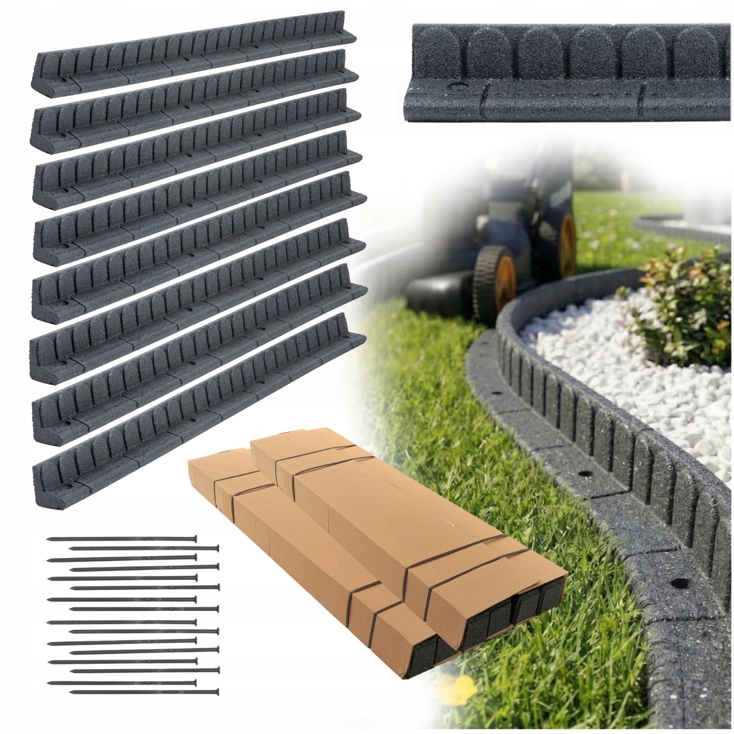 Lawn Garden edging For Lawn Mowers Up to 9,6m Palisade Easy Mowing
