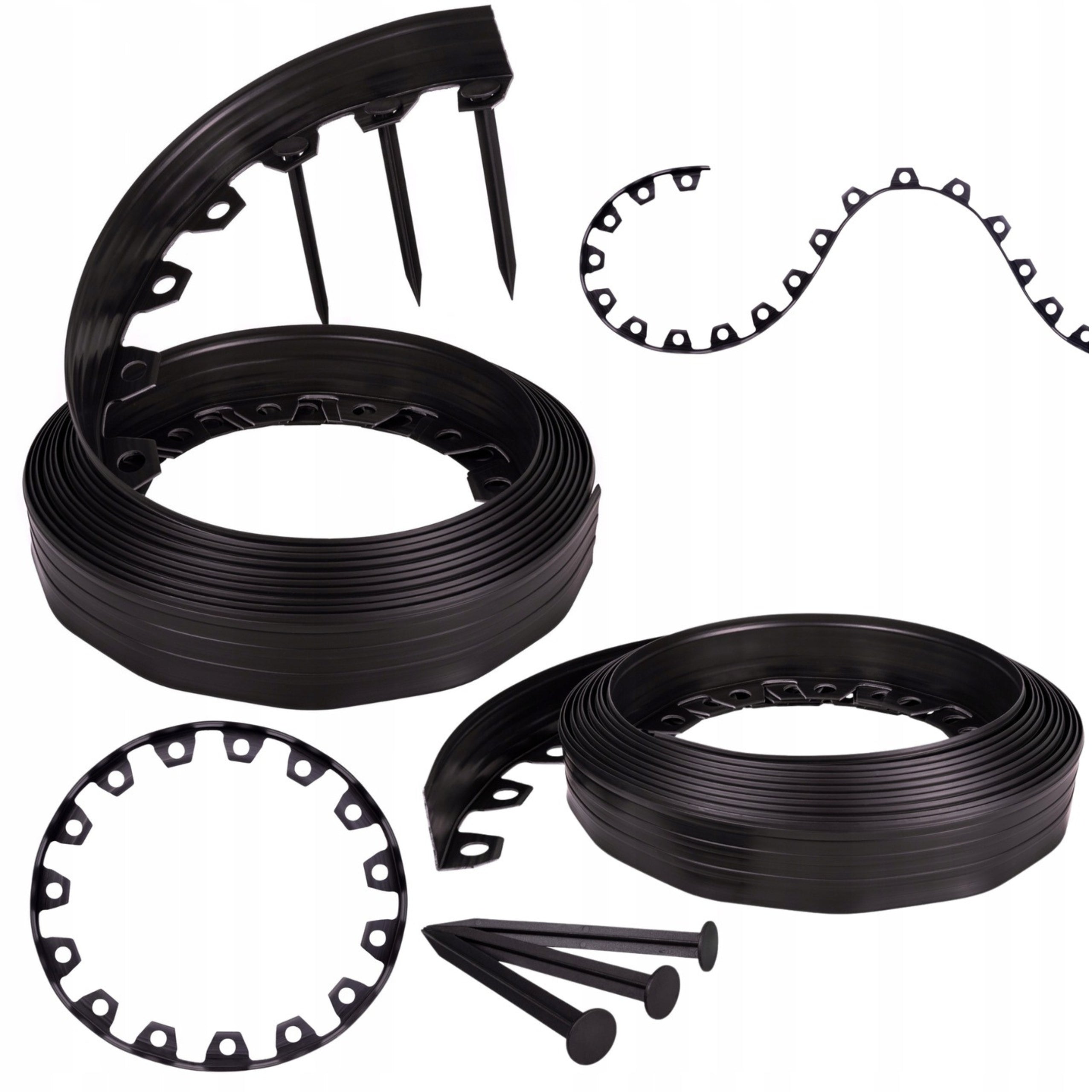 Lawn Garden edging Plastic 20m Black 4cm