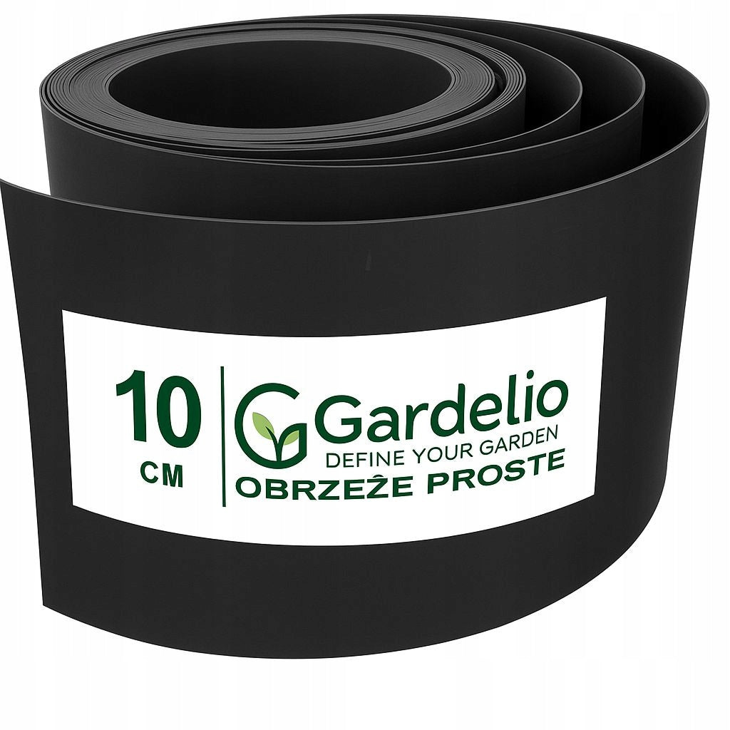 Lawn edging Gardelio black PVC flexible height 10cm x 10 meters