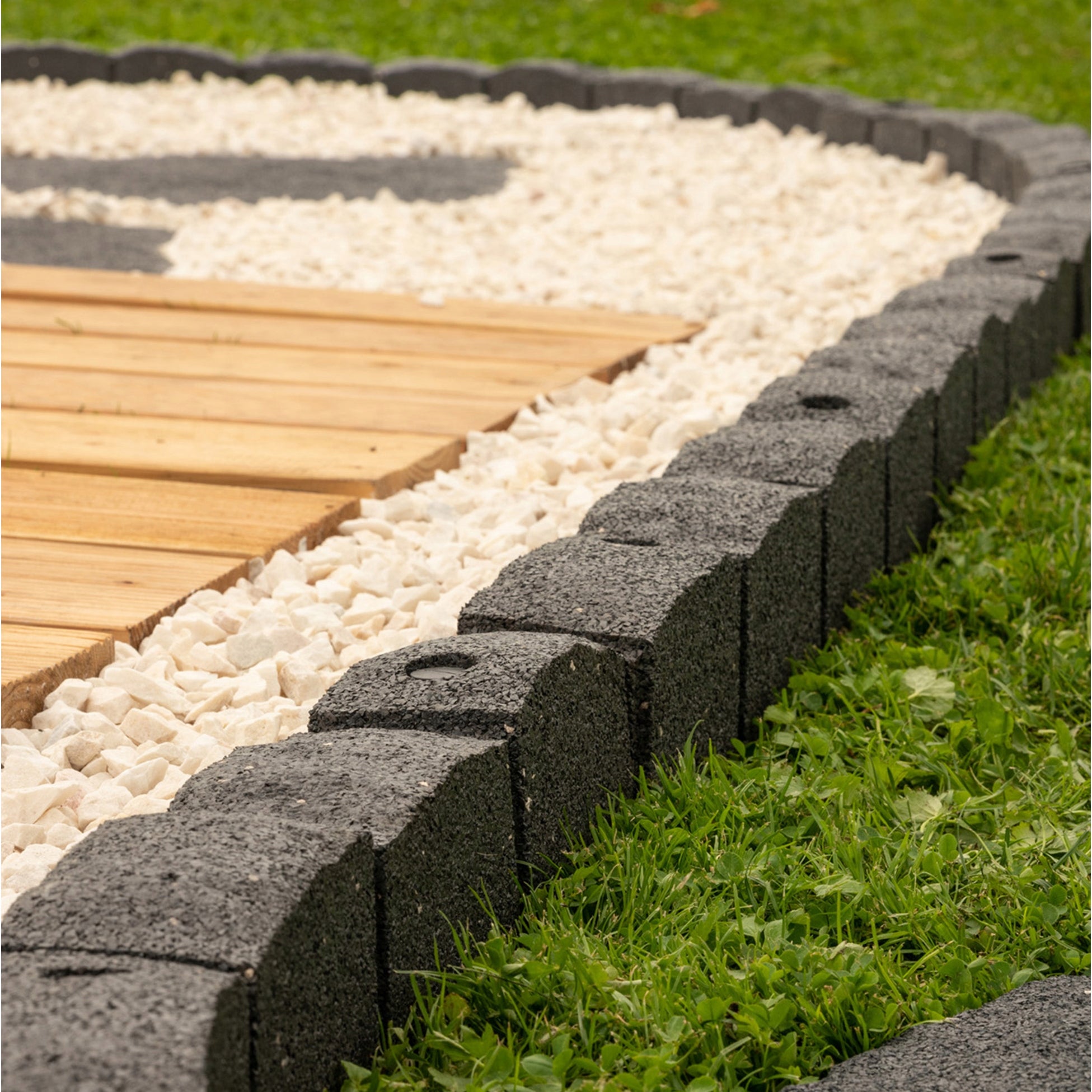 Lawn edging Garden Palisade Full Curb Border Massive 120cm Color gray