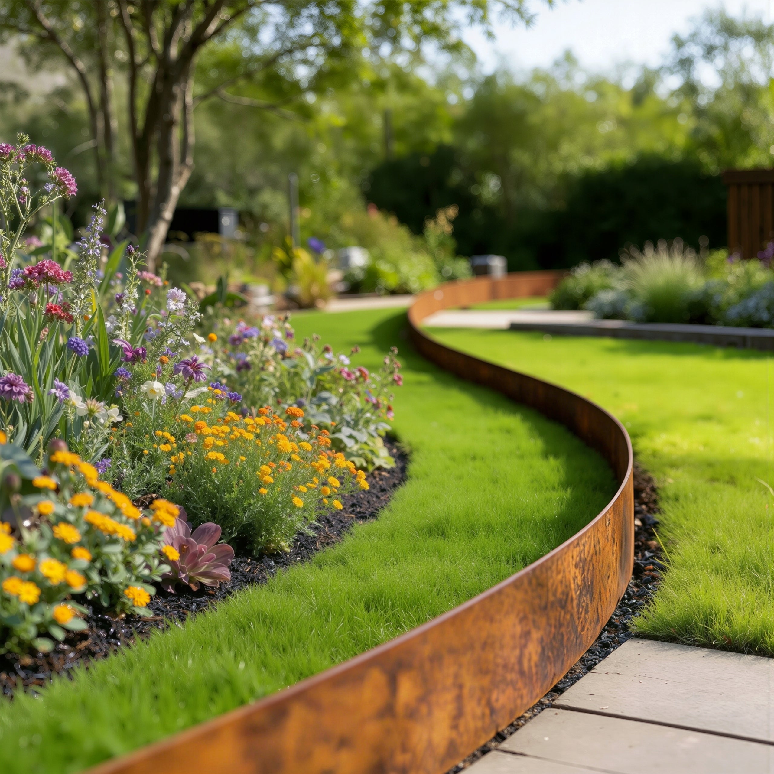 Lawn edging garden metal corrosion rust sheet metal Corten steel 10m Manufacturer code SIL971-10