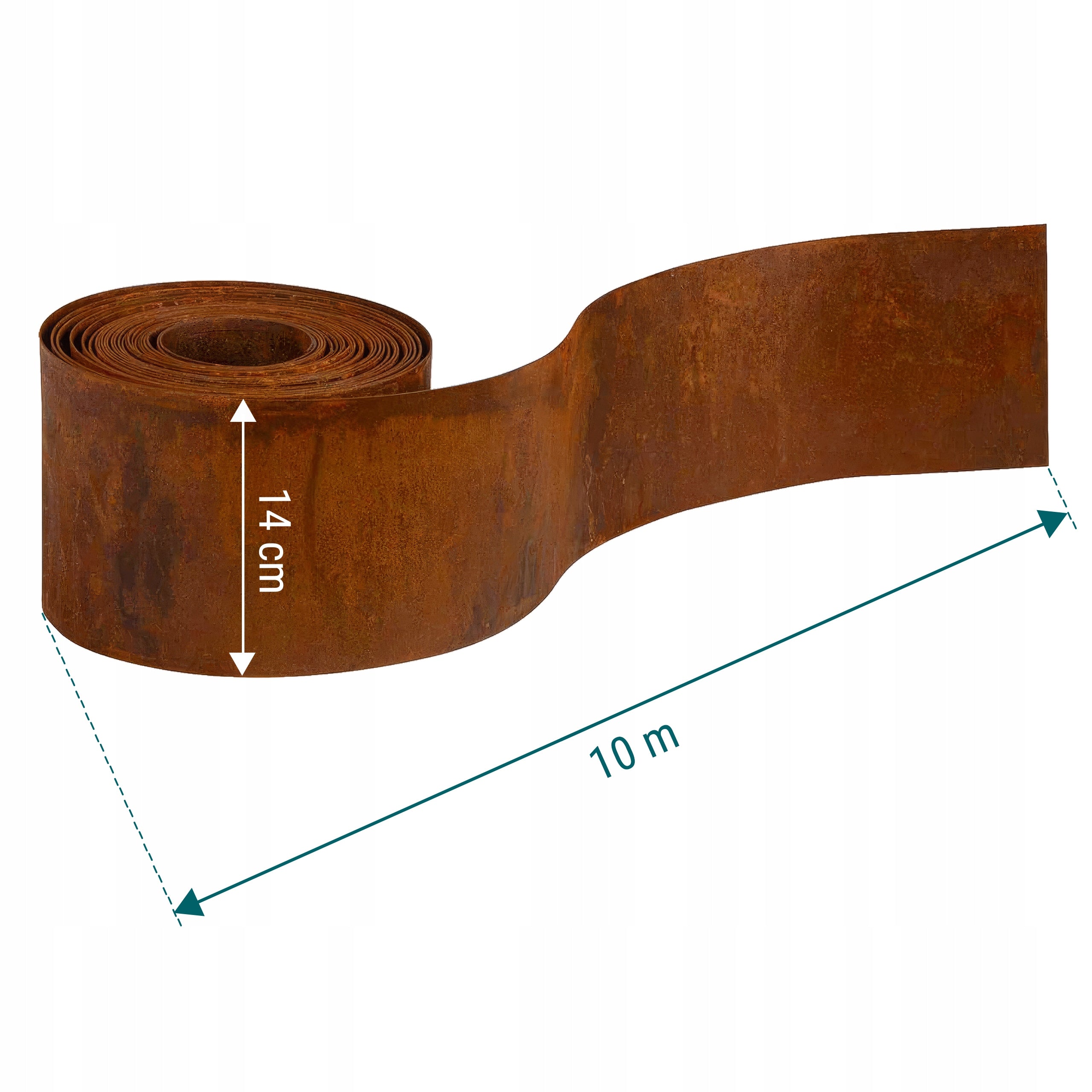 Lawn edging garden metal corrosion rust sheet metal Corten steel 10m Packaging status original
