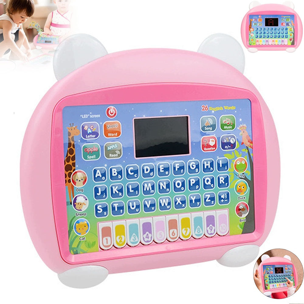 Learning letters and numbers interactive educational tablet for children 3-6 years pink