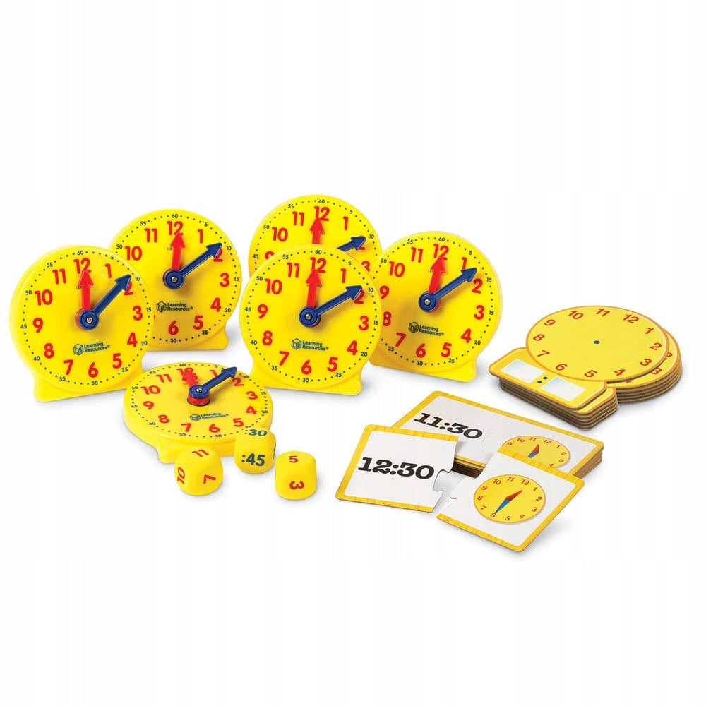 Learning time small clocks learning hours - group set