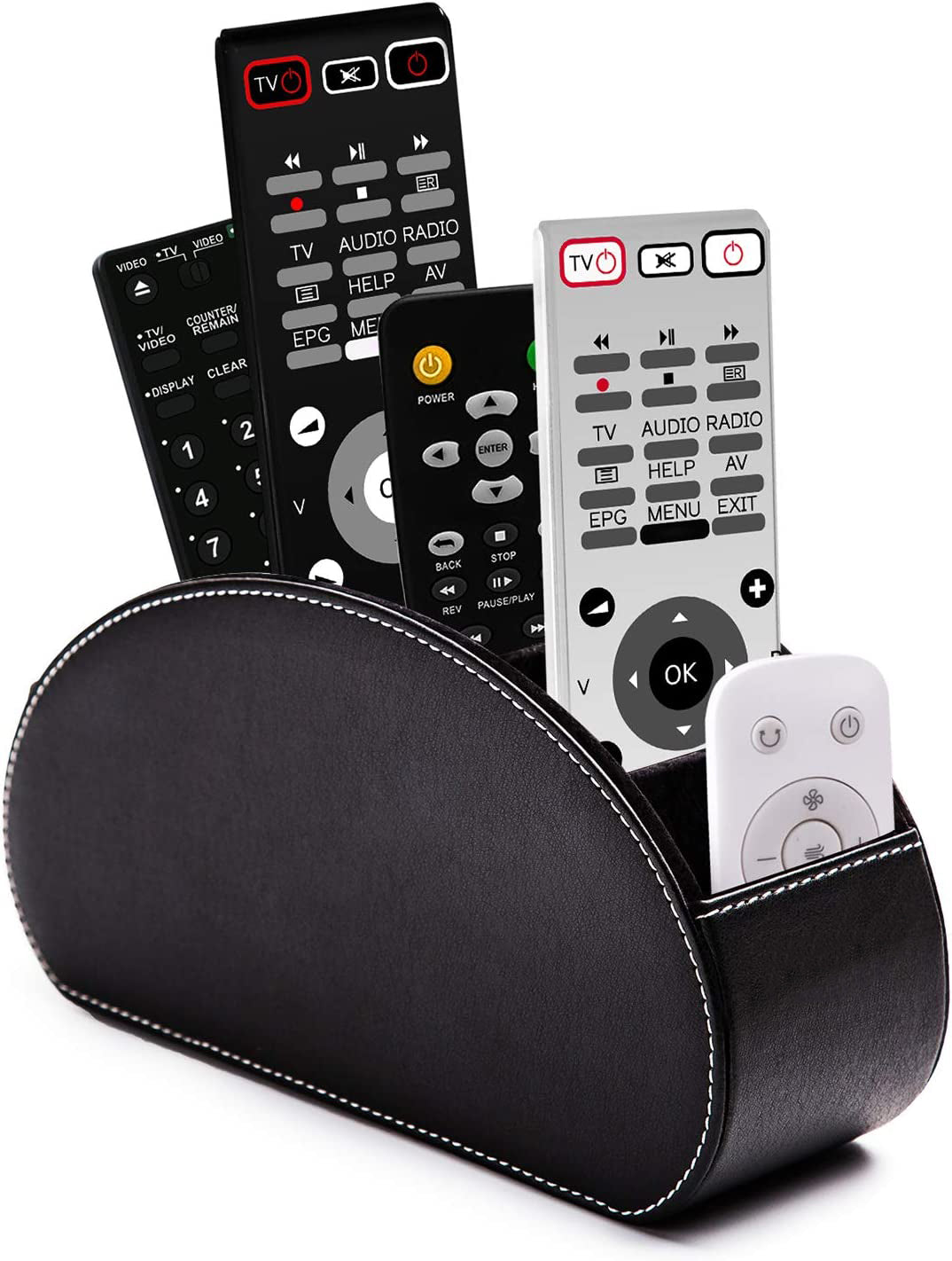Leather Organizer REMOTE CONTROL STAND Case Keys Phones AKCESORIA HOME