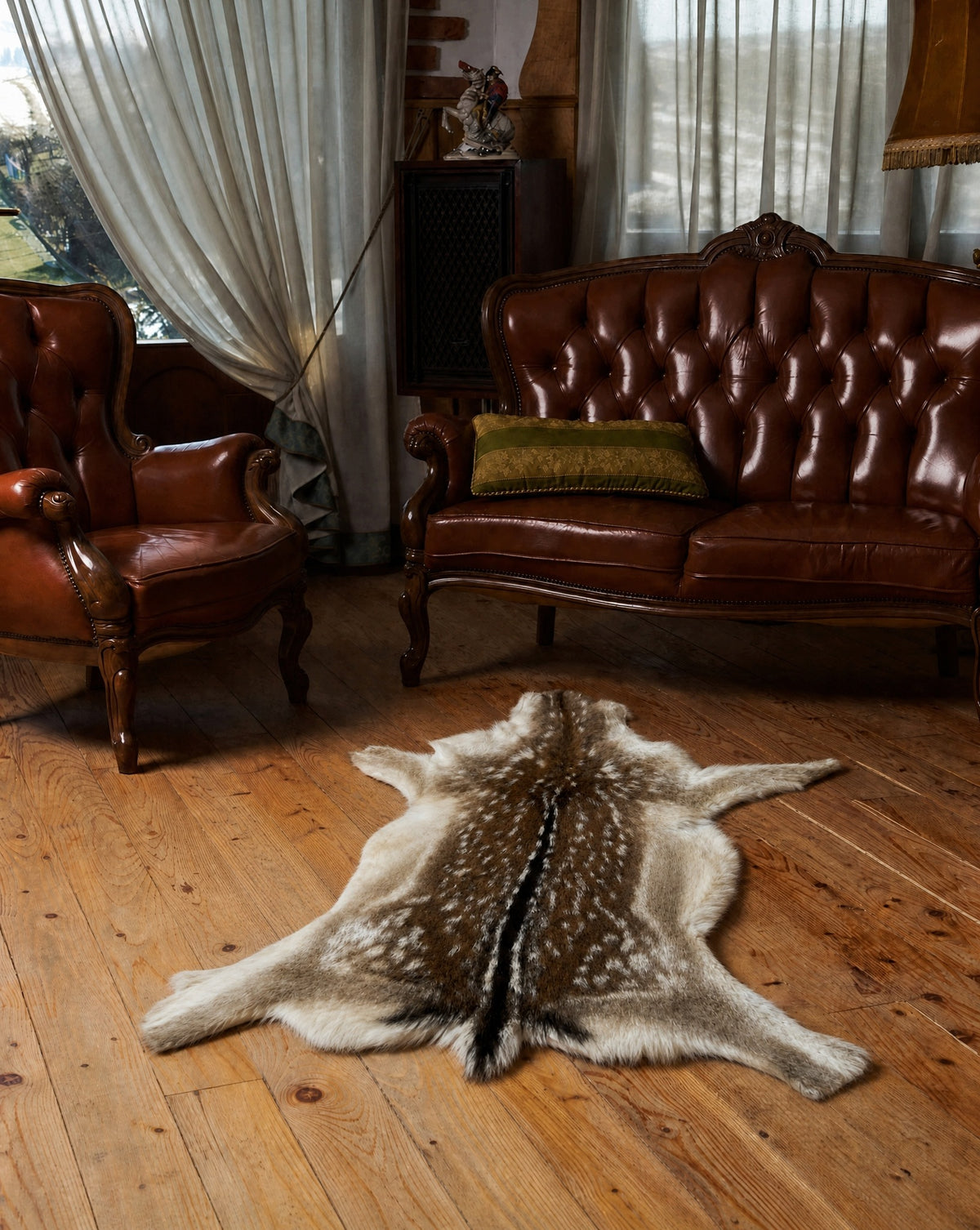 Leather from Daniel "Bambi" - Red - 100cm - 100% Natural! Manufacturer code Skóra z Daniela "Bambi"